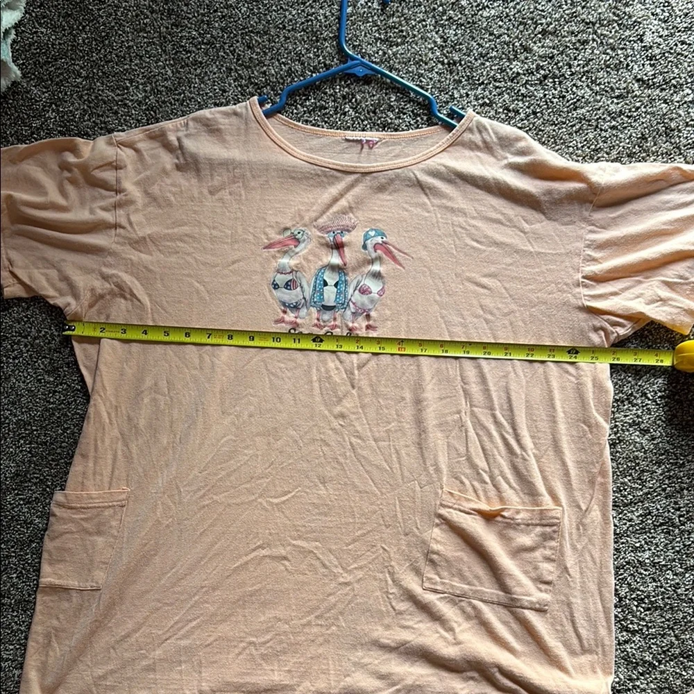 Peach Graphic T-Shirt with Sea Gulls - Picture 12 of 12